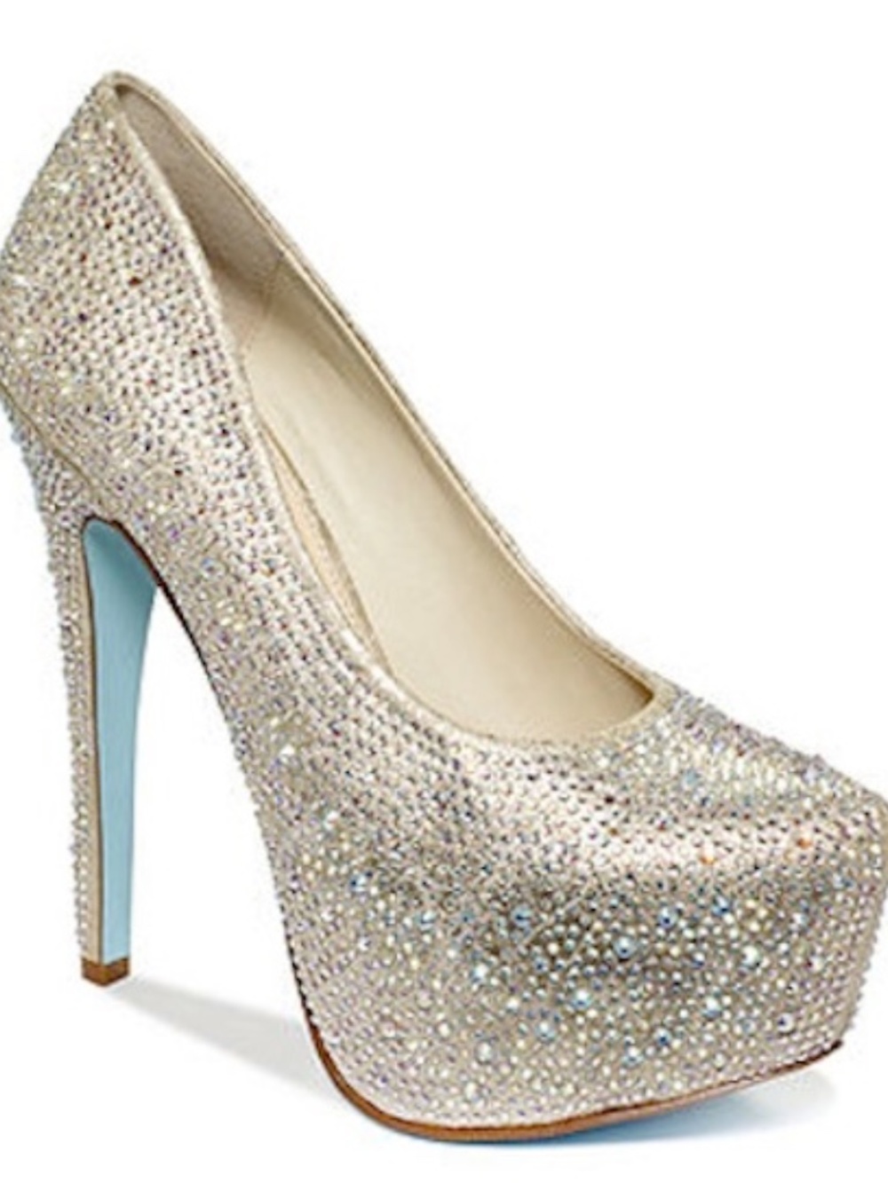 Blue by Betsey Johnson Wish Rhinestone Champagne Platform Pump